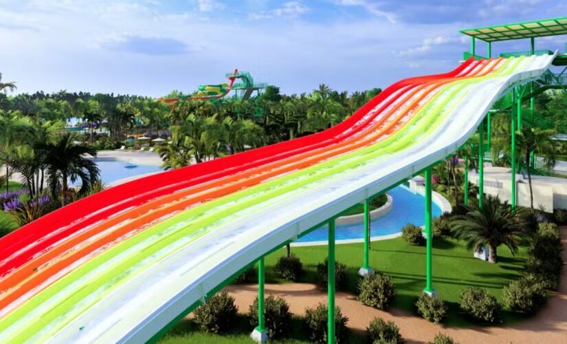 Colorido e com um conceito visual pensado para fotos e vídeos nas redes sociais, o novo brinquedo terá oito pistas lado a lado, permitindo corridas entre amigos e familiares / Divulgação