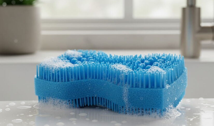 A esponja de silicone dispensa este cuidado diário, pois seca rapidamente em 10 minutos ou menos, evitando a umidade e a proliferação bacteriana / Google Gemini