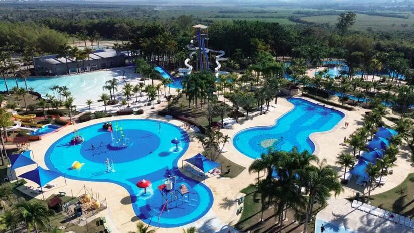 Localizado a cerca de uma hora da capital paulista e próximo ao litoral e à Serra da Mantiqueira, o Thermas do Vale ocupa uma área de 200 mil m² e já conta com infraestrutura completa / Divulgação