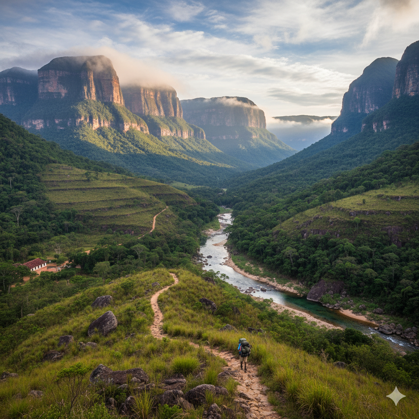 Rios cortam a natureza e a deixam ainda mais bela - Imagem gerada por IA/Gemini