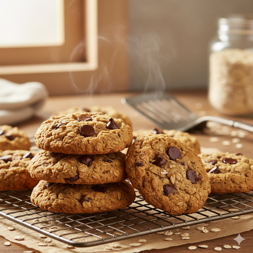 Cookies de aveia com gotas de chocolate - IA/Gemini