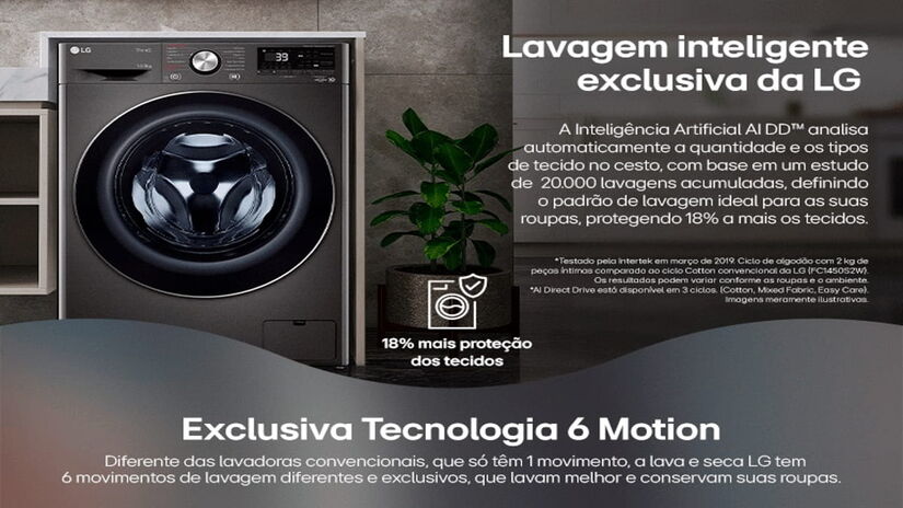 Em um segundo momento, a fábrica vai produzir lavadoras e secadoras de roupas e, possivelmente, aparelhos de ar condicionado (LG/Divulgação)