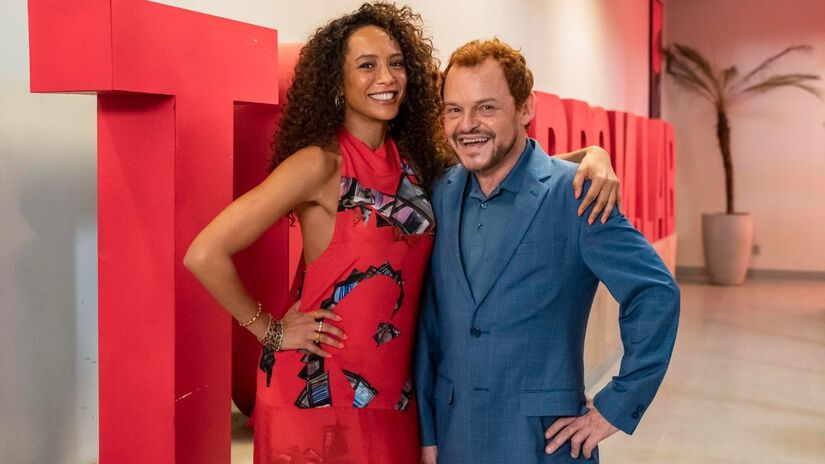 Raquel (Taís Araújo) e Poliana (Matheus Nachtergaele) também protagonizaram diversas ações publicitárias / Globo/Estevam Avellar