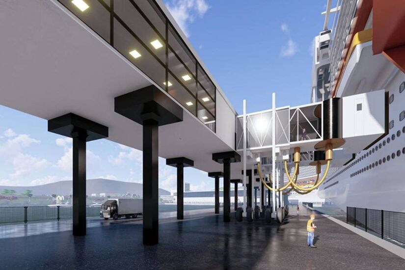 O novo terminal de passageiros será construído no bairro do Valongo, em Santos (Divulgação)