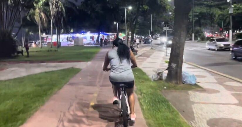 Pedalar pela orla de Santos é um privilégio - Youtube/By Rosângela