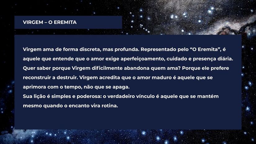 Virgem enquanto signo que nasceu para construir e sustentar o amor / Arte/DL