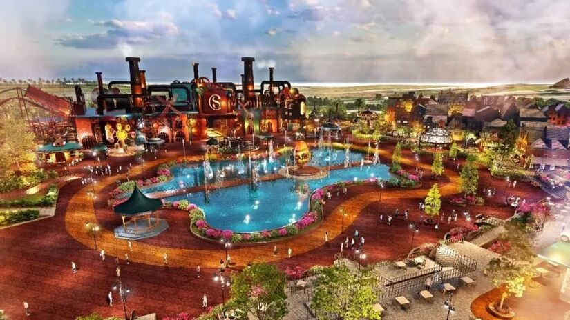O parque terá dois hotéis e um shopping ao ar livre (Cacau Park/Divulgação)