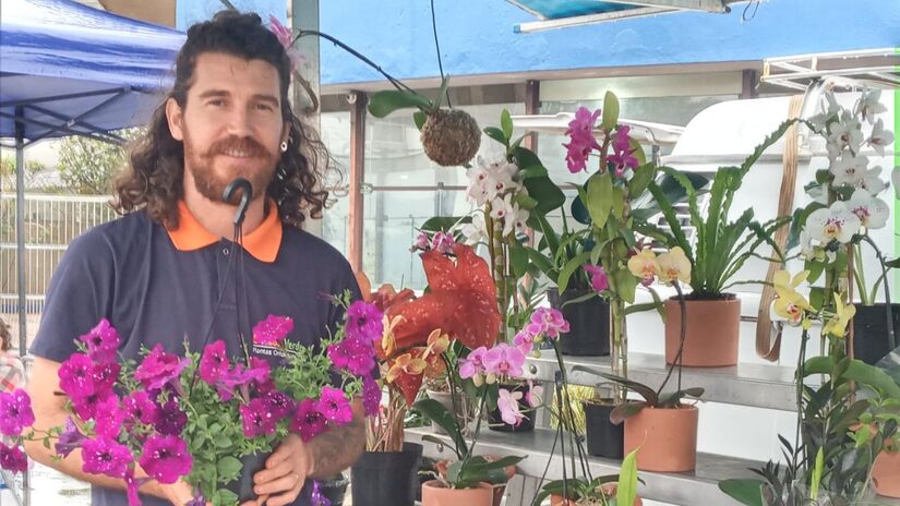 Na estufa, ele cuida das mudas com dedicação e conhecimento / Nayara Martins/DL