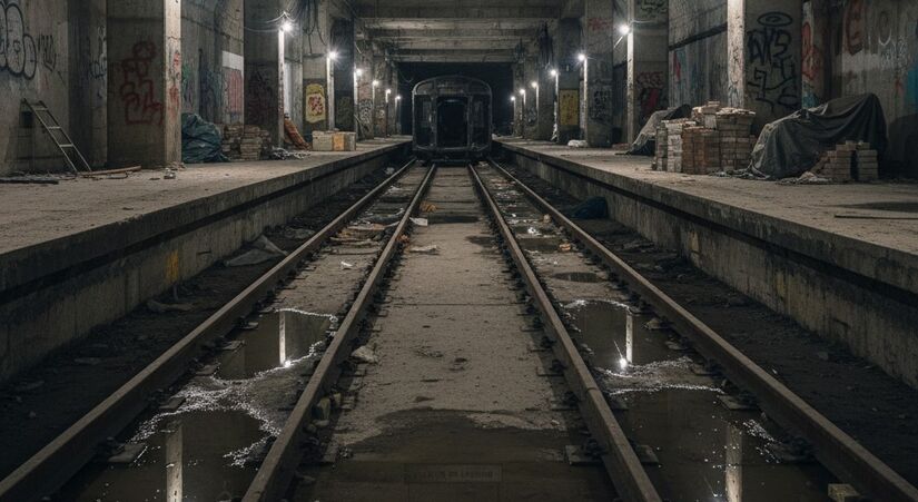 Há estações de trem e metrô nunca utilizadas no 'submundo' de SP - Imagem de IA/Gemini