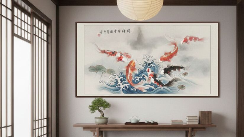Símbolo clássico de prosperidade e sucesso no feng shui, o peixe é perfeito para ativar boas oportunidades em sua casa/ Gerado por IA/Gemini