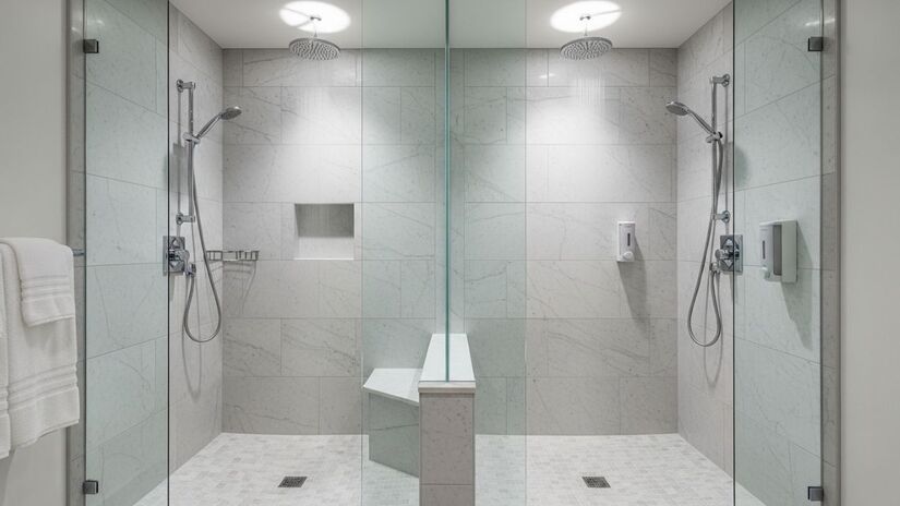 A sujeira resulta da mistura de calcário com resíduos de sabonete e óleos, formando o "sabão de cal"