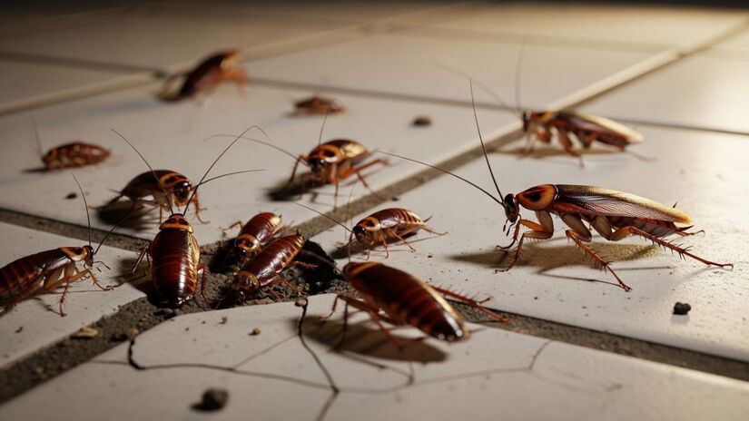 As baratas costumam aparecer com mais frequência em ambientes quentes e úmidos