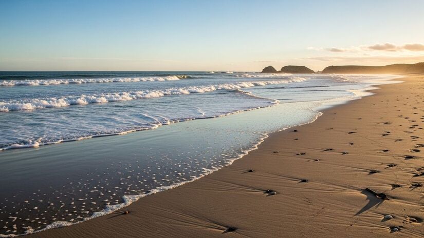 Sua praia se estende por 28 quilômetros de areia intocada, sem prédios ou grandes estruturas turísticas