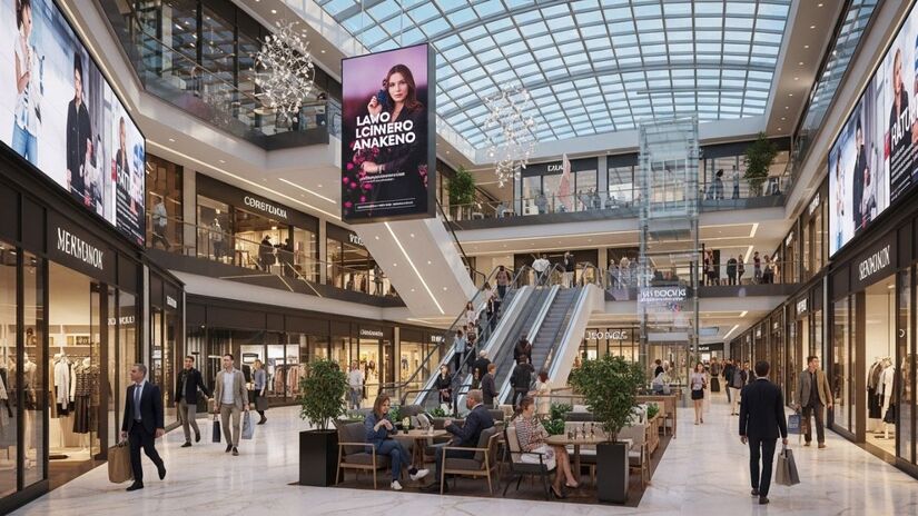 O centro comercial está localizado em uma área nobre do bairro de Palermo / Imagens geradas por IA/ImageFX
