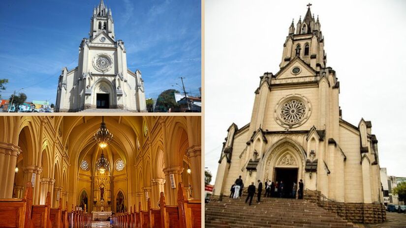 Igreja Matriz de São Sebastião: Construída no século 19, o templo é um dos maiores símbolos religiosos e arquitetônicos de Valinhos, com estilo gótico-romano e interior ricamente ornamentado/ Circuito das Frutas