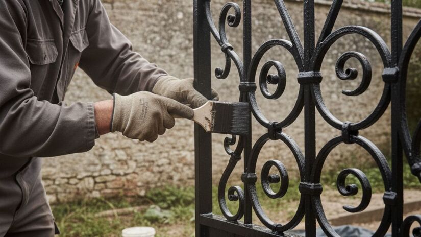 A tinta combinada ao primer forma uma película impermeável que prolonga a durabilidade do metal/ Gerado por IA/Gemini