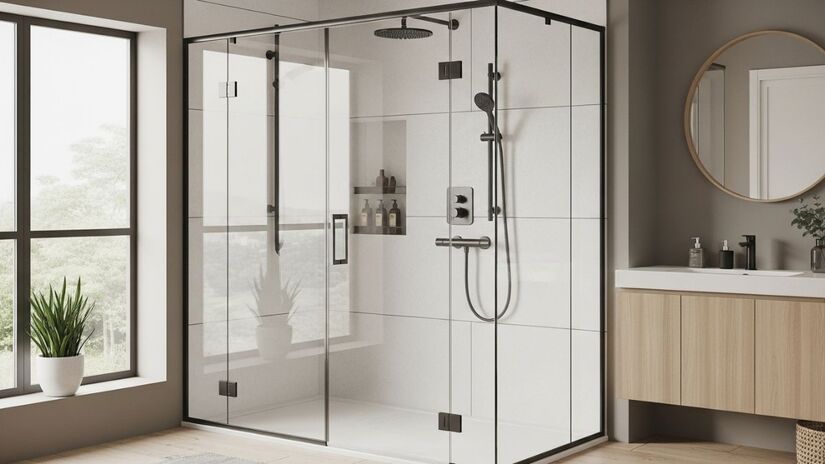 Mesmo sem portas, o painel impede o vazamento de água quando bem instalado