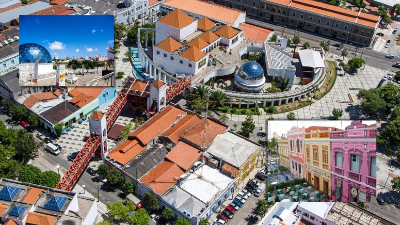 Centro Cultural Dragão do Mar  Principal polo cultural do Ceará, reúne museus, teatros e cinema em um conjunto arquitetônico moderno que pulsa arte e diversidade/ Governo Federal Brasileiro/Lyssuel Calvet/Nakinn/Wikimedia Commons