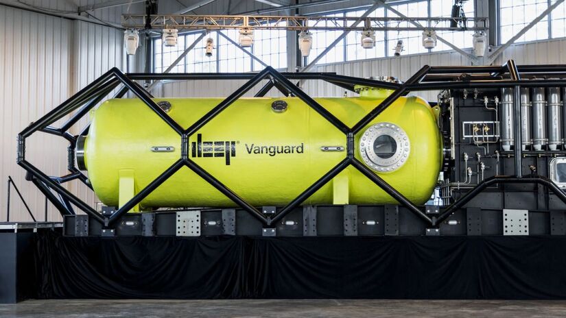 Estrutura externa do Vanguard, construída em aço e preparada para suportar pressões elevadas e tempestades extremas/ Divulgação/Deep