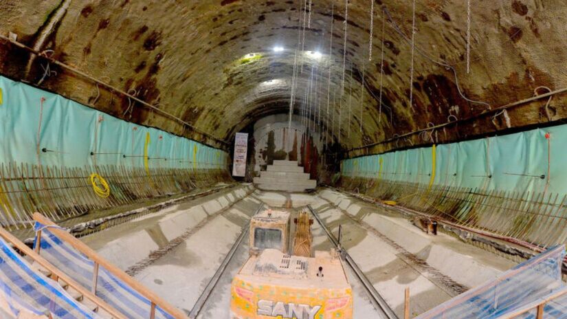 Obras em andamento da futura estação da Linha 2-Verde, que agora levará o nome de Gabriela Mistral/ Divulgação/Metrô CPTM