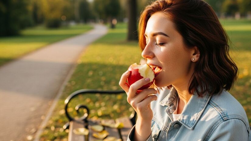 O consumo regular de maçãs ajuda a desenvolver disciplina alimentar e facilita o controle do apetite durante o dia