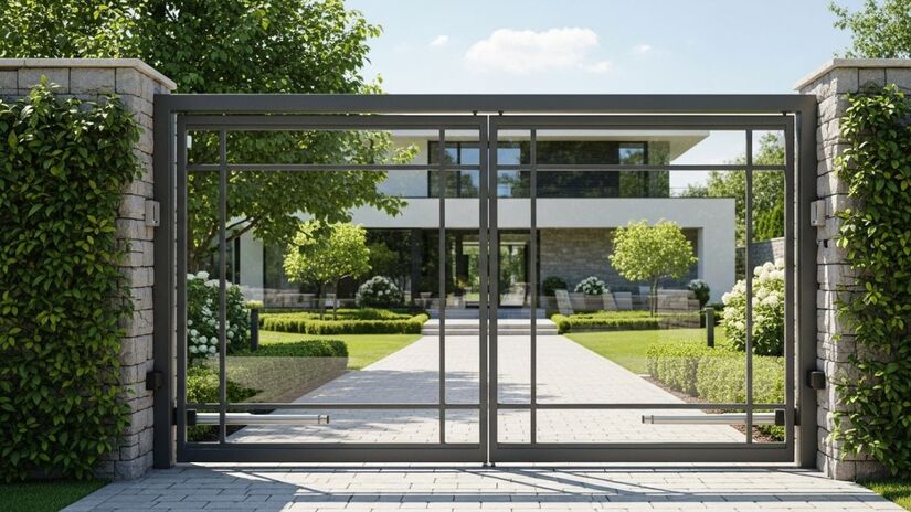 O uso do vidro garante leveza visual e mantém a sensação de abertura e integração com o exterior