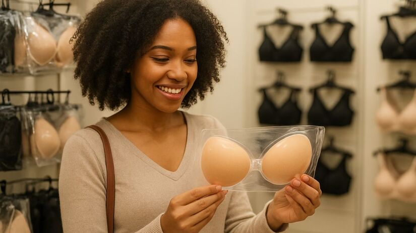 Liberdade que transforma: quase imperceptível no corpo, o sutiã adesivo oferece conforto  mas vale observar a reação da pele e remover sempre com delicadeza/ Imagem por IA