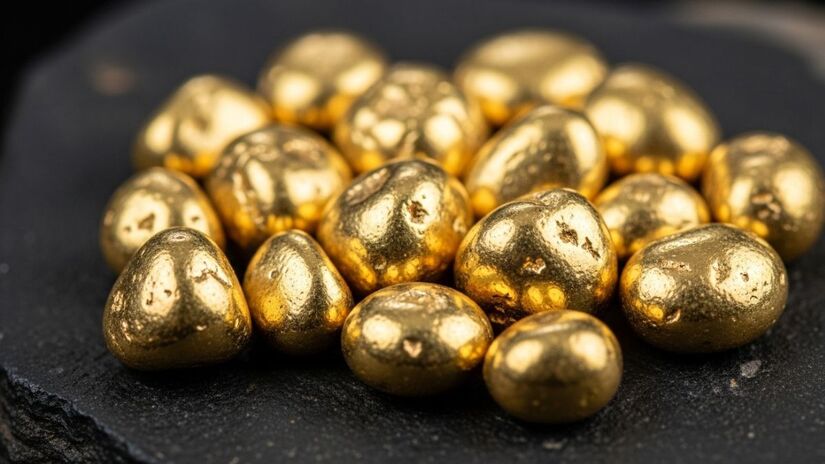 As proteínas do soro são transformadas quimicamente em esponjas porosas que filtram seletivamente partículas de ouro