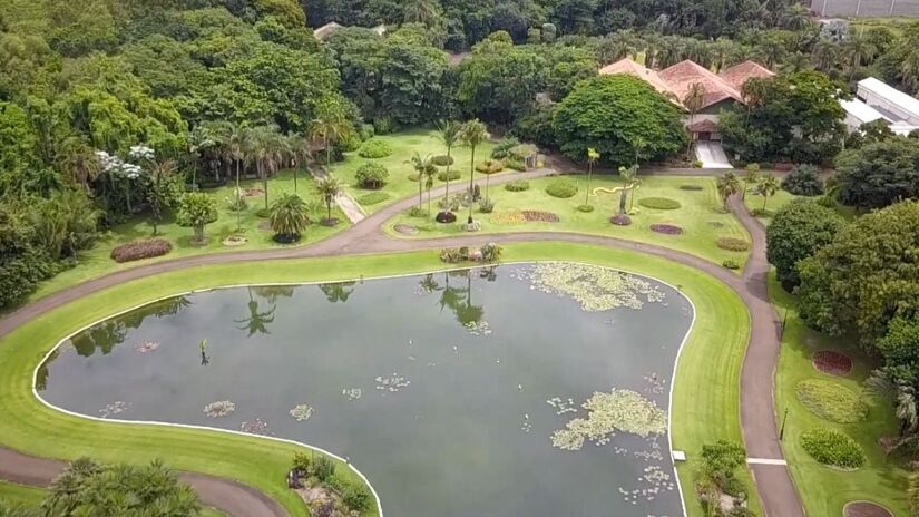 O jardim é famoso por seus espaços temáticos e por plantas raras e nativas