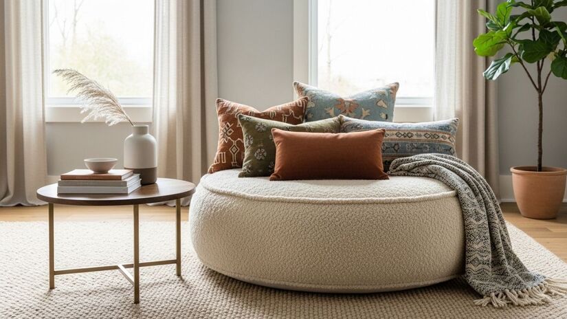 Materiais como veludo e crochê estão em alta, trazendo conforto e estilo à decoração