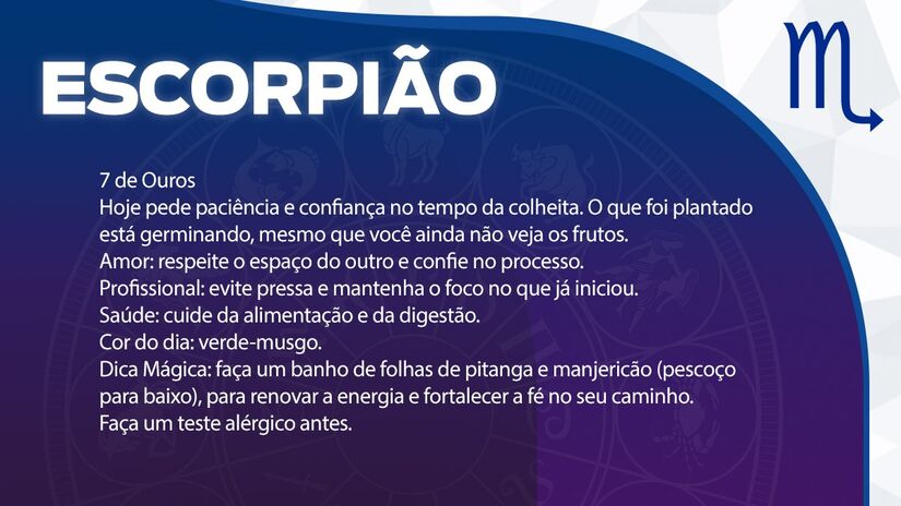 Previsão para Escorpião / Arte/DL 