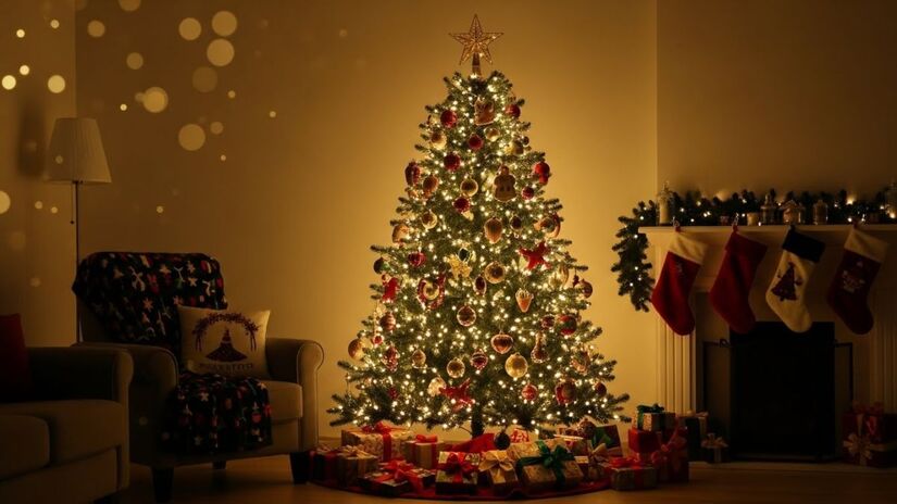 Independentemente do cômodo escolhido, deve-se atentar às seguintes posições onde a árvore deve ser instalada (Imagem Gerada por IA/Image FX)