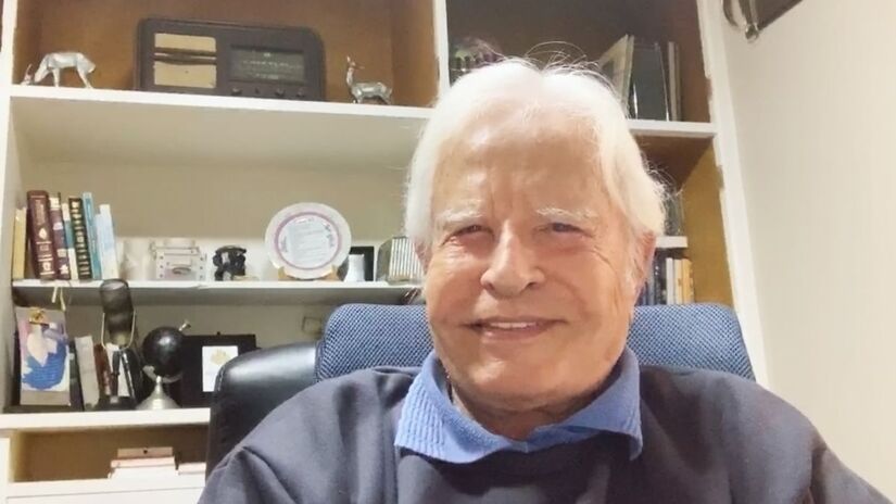 Pedro Bial também conversou com o eterno locutor Cid Moreira, falecido em outubro de 2024/Daniela Toviansky/Globo