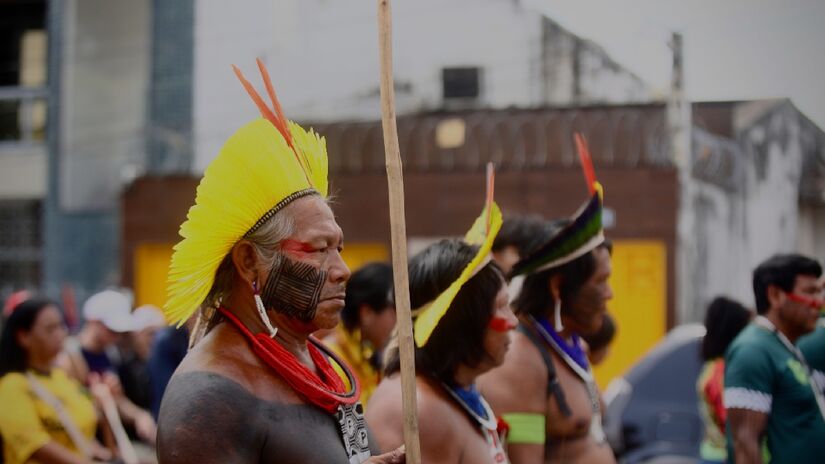 Ação reuniu cerca de 70 mil pessoas, incluindo lideranças indígenas, quilombolas, ribeirinhas, movimentos sociais e ativistas que foram até a capital paraense para a manifestação - (Toninho Castro/Gazeta de S.Paulo)
