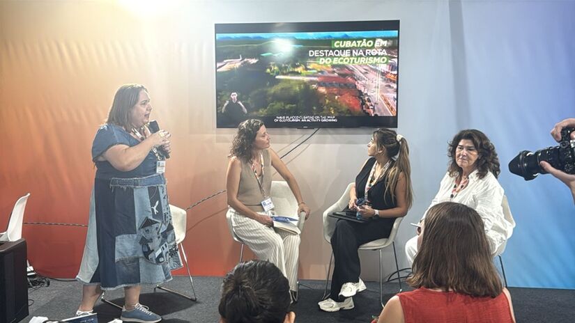 Neste segundo dia de COP30, Andrea Castro participou do painel 'Redução de superpoluentes: boas práticas de governos locais da Argentina e Brasil em territórios sustentáveis' (Divulgação/PMC)