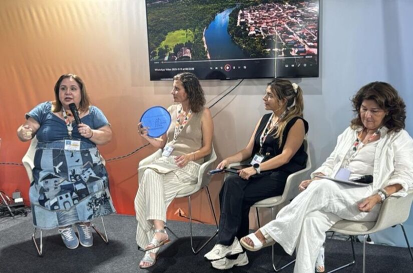 Neste segundo dia de COP30, Andrea Castro participou do painel 'Redução de superpoluentes: boas práticas de governos locais da Argentina e Brasil em territórios sustentáveis' (Divulgação/PMC)