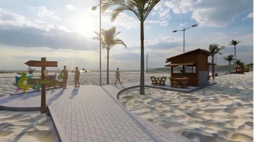 Orla Central de Galinhos: a praia central combina águas calmas, estrutura simples e um clima rústico que mantém viva a essência de vila de pescadores/ Divulgação/Prefeitura Municipal de Galinhos