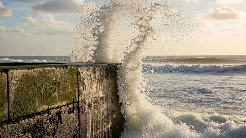 A maresia e a umidade constante podem danificar a pintura e a estrutura das paredes externas (Image FX/Imagem feita por IA)