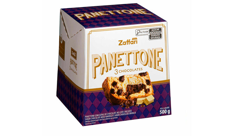 Panettone 3 Chocolates Zaffari  R$ 24,80 - Divulgação