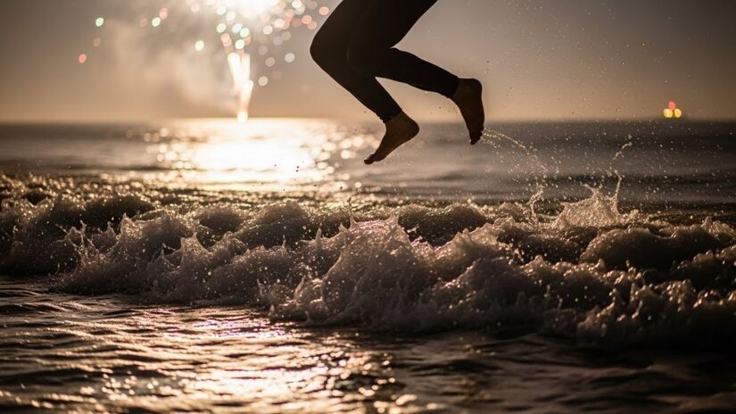 Fazer um pedido mental a cada onda, sem pressa / Imagem gerada por IA