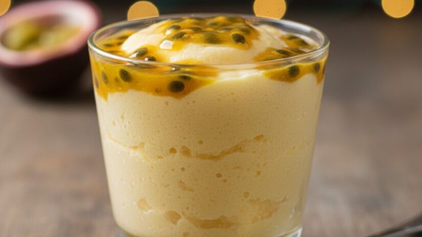 Mousse de maracujá / Imagem gerada por IA