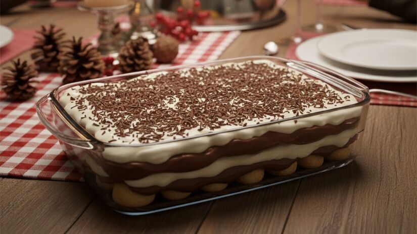 O pavê é conhecido por suas camadas bem definidas e pela facilidade de adaptação. Presente em encontros familiares, ele se tornou um clássico por permitir variações sem perder sua identidade / Imagem ilustrativa gerada por IA