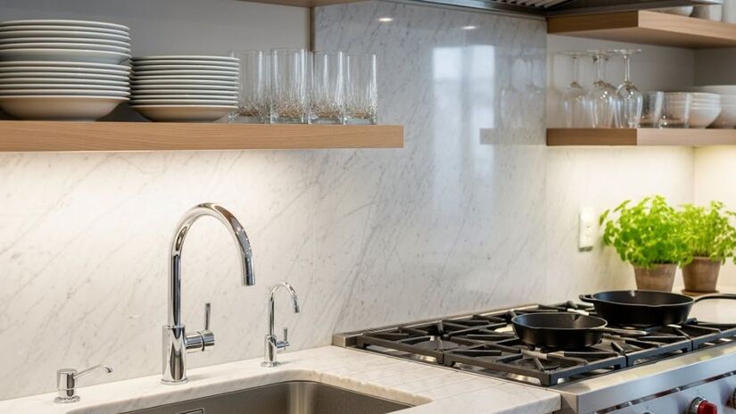 As prateleiras abertas surgem como a principal tendência de decoração para cozinhas em 2026 / ImageFX