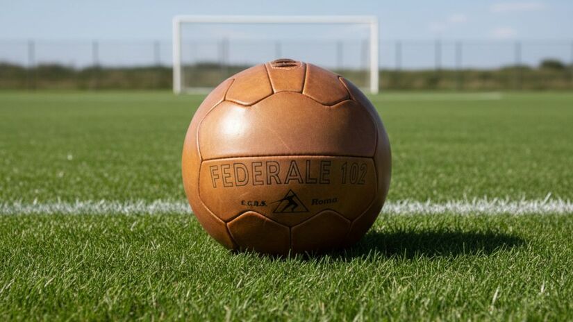 Bola da Copa de 1934, que ocorreu no Itália, chamada de Federale 102/ Imagem meramente ilustrativa/Gerado por IA/Gemini