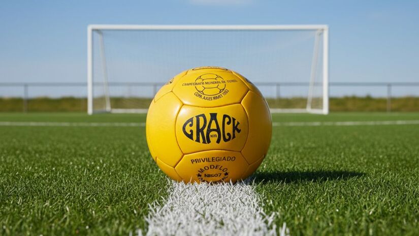 Bola da Copa de 1962, que ocorreu no Chile, chamada de Mr Crack/ Imagem meramente ilustrativa/Gerado por IA/Gemini