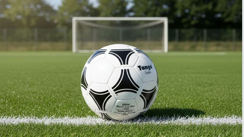 Bola da Copa de 1982, que ocorreu no Espanha, chamada de Tango España/ Imagem meramente ilustrativa/Gerado por IA/Gemini