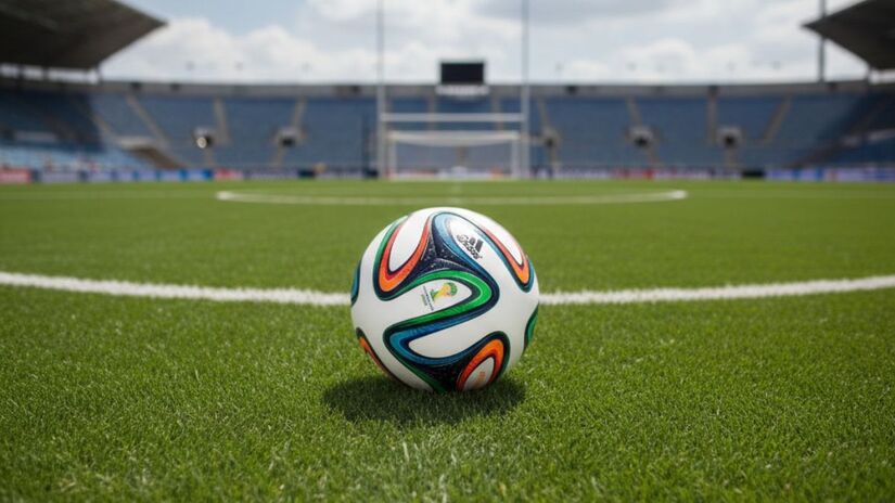 Bola da Copa de 2014, que ocorreu no Brasil, chamada de Brazuca/ Imagem meramente ilustrativa/Gerado por IA/Gemini