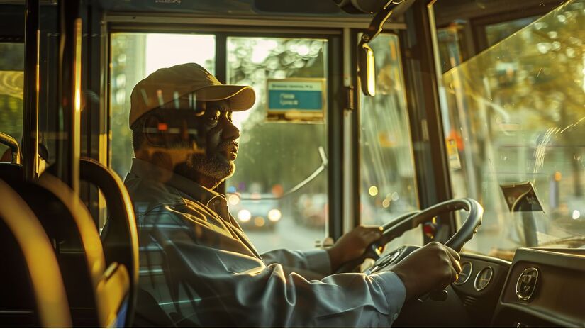 Categoria D - condutor de veículo abrangido pelas categorias B e C e de veículo motorizado utilizado no transporte de passageiros cuja lotação exceda a oito lugares, excluído o do motorista/ Gerado por IA/Freepik