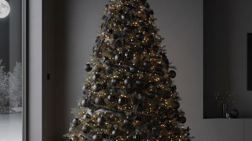 Decorações escuras, como ornamentos pretos, são associadas à estagnação da energia e não são recomendadas/ Gerado por IA/Gemini