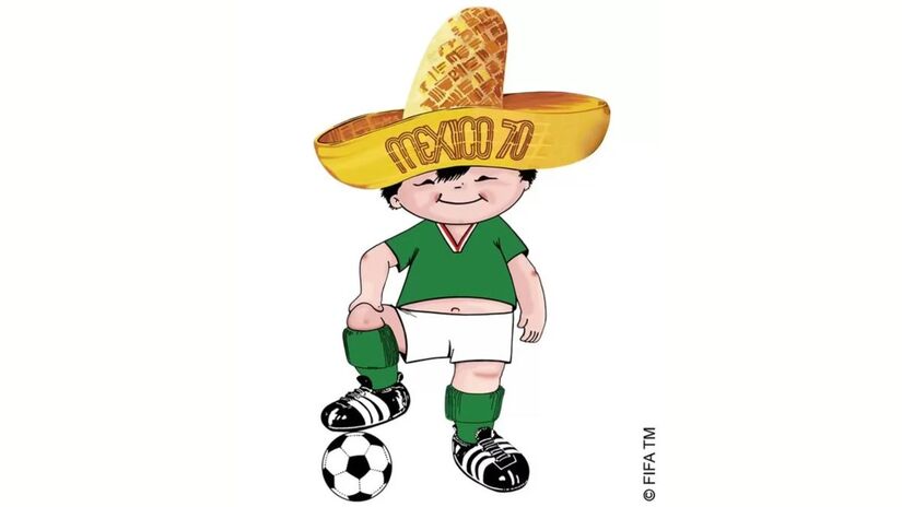 Sucessor de Willie, Juanito foi a mascote escolhida para representar a Copa do Mundo do México em 1970. O personagem era um garoto usando sombreiro com a inscrição 'México 70' e a tradicional camisa verde da seleção anfitriã. Carismático e colorido, Juanito marcou a história como símbolo do primeiro Mundial transmitido em cores pela televisão, ajudando a eternizar aquela edição na memória dos torcedores/ Reprodução Olympics.com